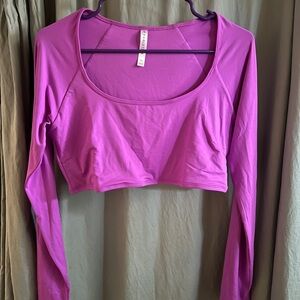 New Fabletics Purple Long Sleeve Crop Top XL